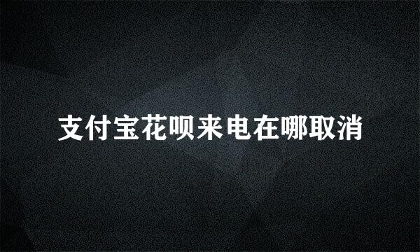 支付宝花呗来电在哪取消