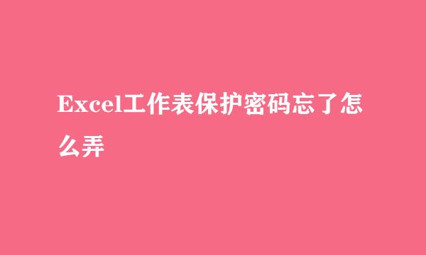 Excel工作表保护密码忘了怎么弄