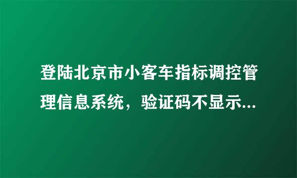 登陆北京市小客车指标调控管理信息系统，验证码不显示是怎回事，该怎么解决