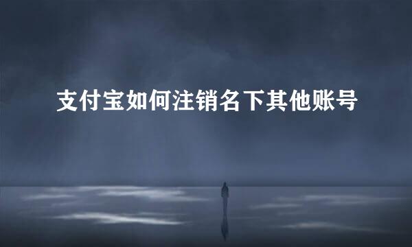 支付宝如何注销名下其他账号