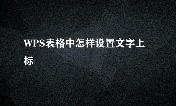 WPS表格中怎样设置文字上标