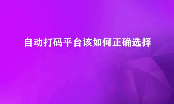 自动打码平台该如何正确选择
