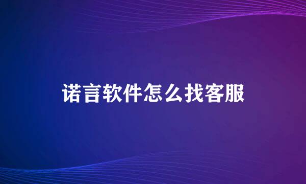 诺言软件怎么找客服