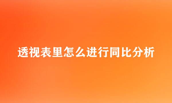 透视表里怎么进行同比分析