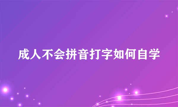 成人不会拼音打字如何自学