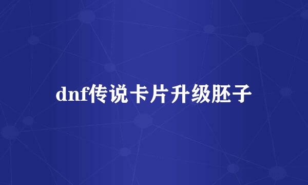dnf传说卡片升级胚子