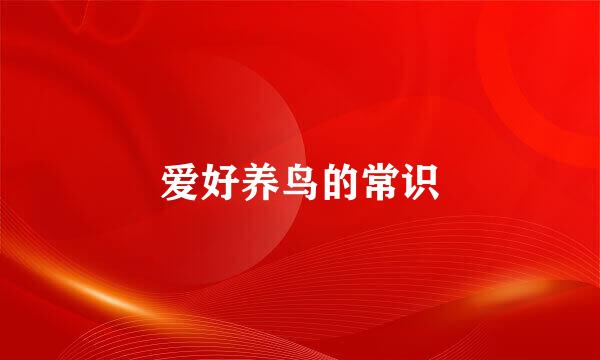 爱好养鸟的常识