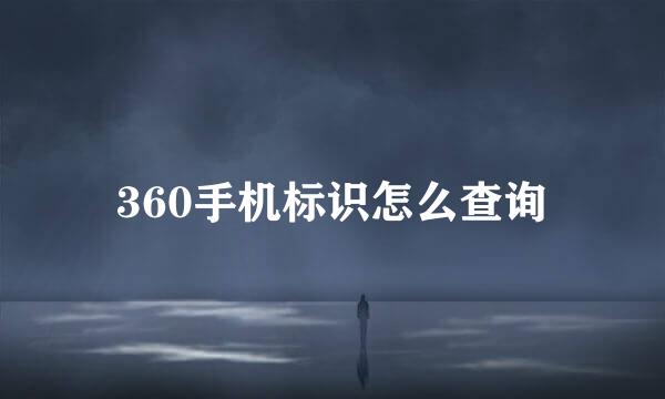 360手机标识怎么查询