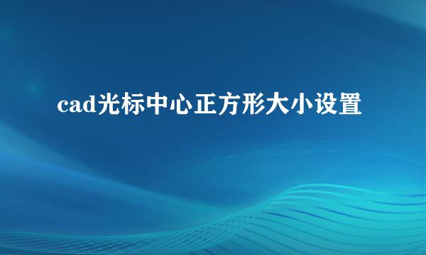 cad光标中心正方形大小设置