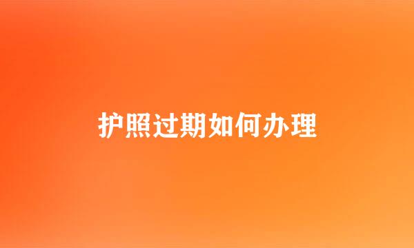 护照过期如何办理