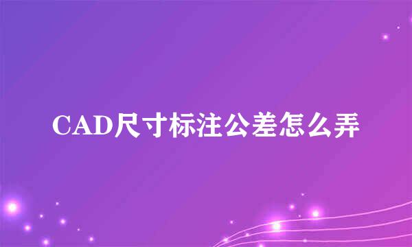 CAD尺寸标注公差怎么弄