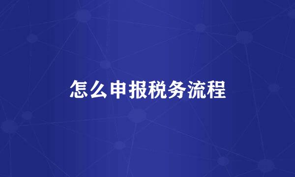 怎么申报税务流程