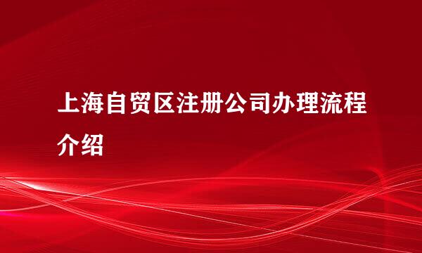 上海自贸区注册公司办理流程介绍