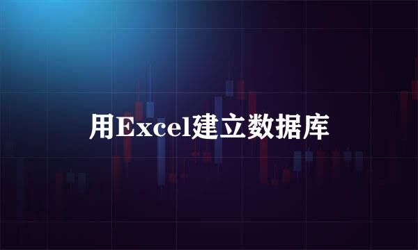 用Excel建立数据库