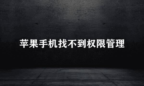 苹果手机找不到权限管理