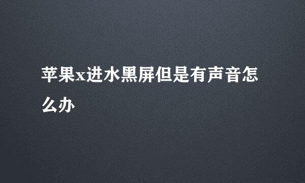 苹果x进水黑屏但是有声音怎么办