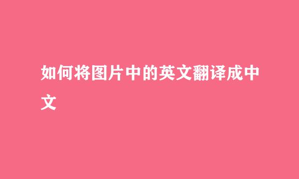 如何将图片中的英文翻译成中文
