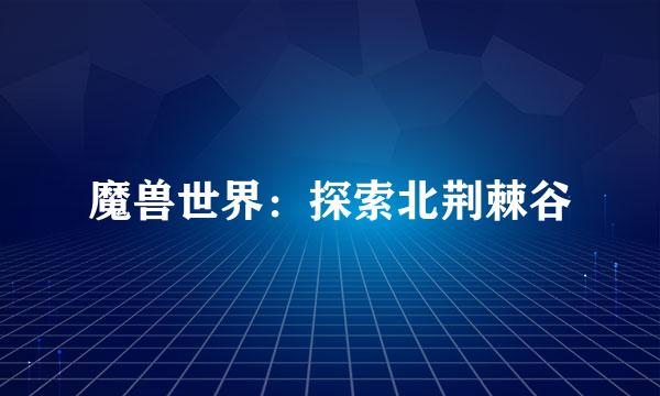 魔兽世界：探索北荆棘谷