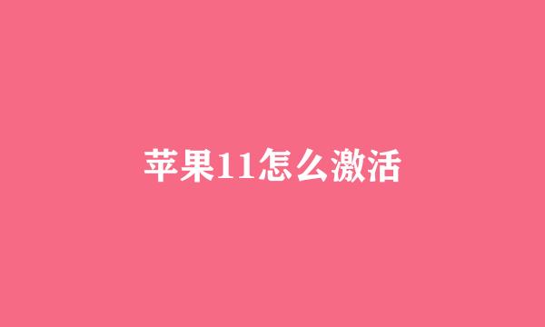 苹果11怎么激活