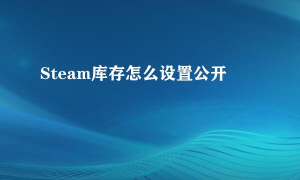 Steam库存怎么设置公开