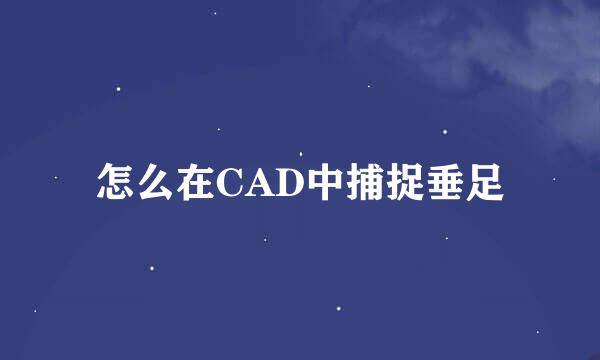 怎么在CAD中捕捉垂足