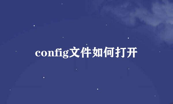 config文件如何打开