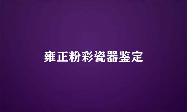雍正粉彩瓷器鉴定
