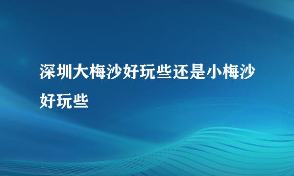深圳大梅沙好玩些还是小梅沙好玩些