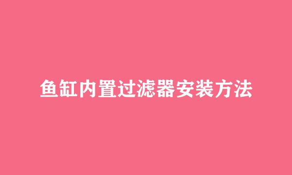 鱼缸内置过滤器安装方法
