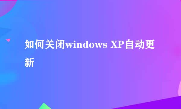 如何关闭windows XP自动更新