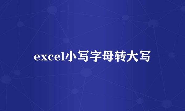 excel小写字母转大写