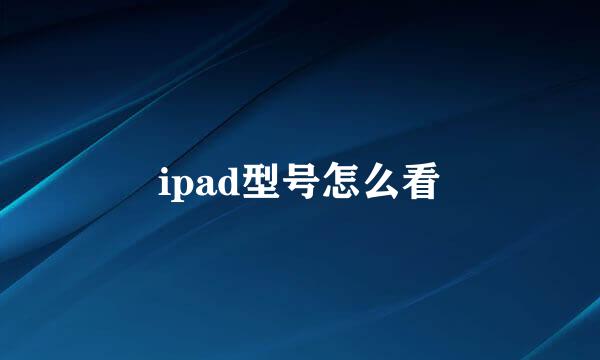 ipad型号怎么看