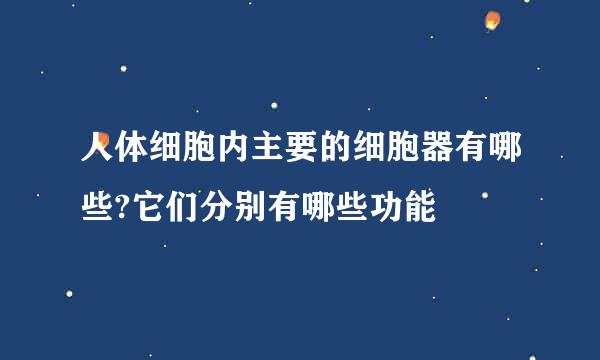 人体细胞内主要的细胞器有哪些?它们分别有哪些功能