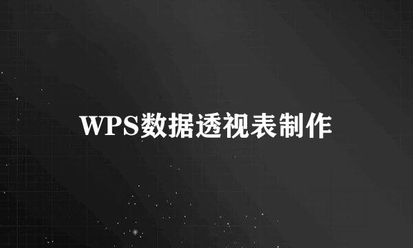 WPS数据透视表制作