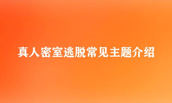 真人密室逃脱常见主题介绍