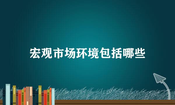 宏观市场环境包括哪些