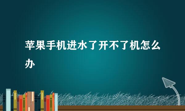 苹果手机进水了开不了机怎么办