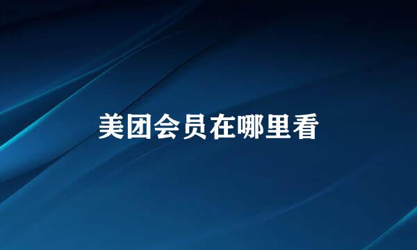 美团会员在哪里看