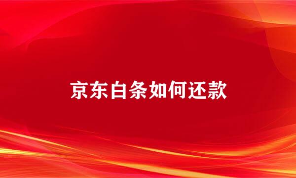 京东白条如何还款
