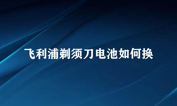 飞利浦剃须刀电池如何换