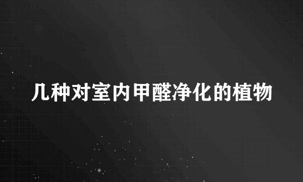 几种对室内甲醛净化的植物