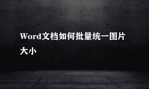Word文档如何批量统一图片大小