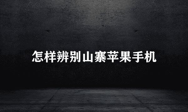 怎样辨别山寨苹果手机
