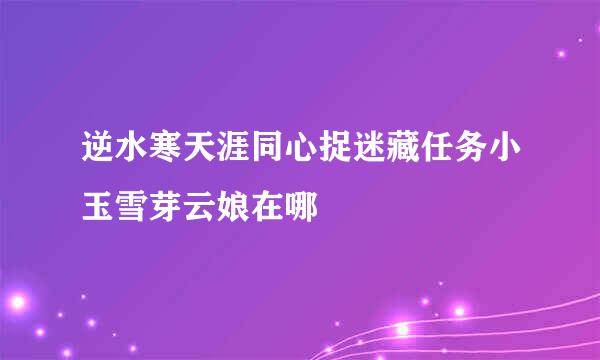 逆水寒天涯同心捉迷藏任务小玉雪芽云娘在哪