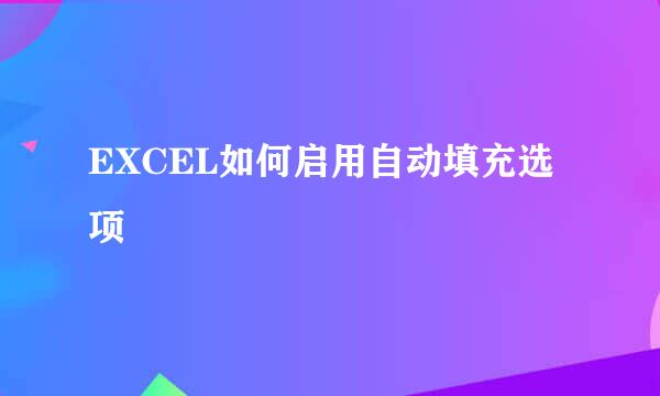 EXCEL如何启用自动填充选项