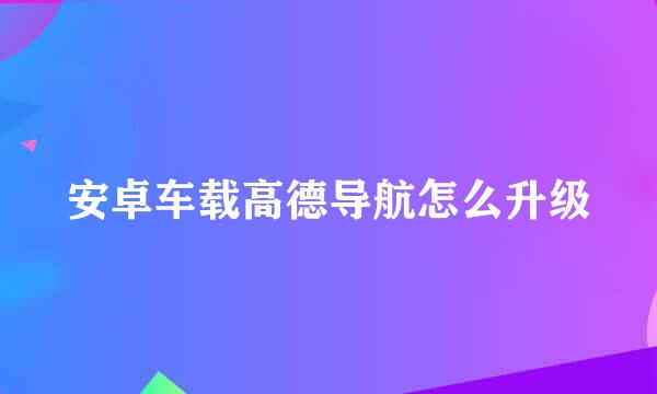 安卓车载高德导航怎么升级