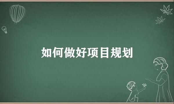 如何做好项目规划