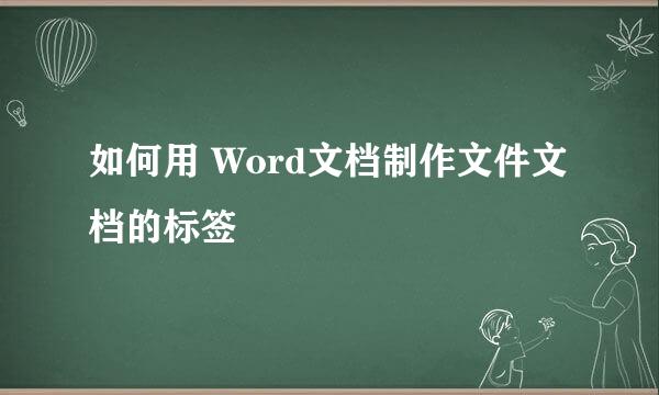 如何用 Word文档制作文件文档的标签