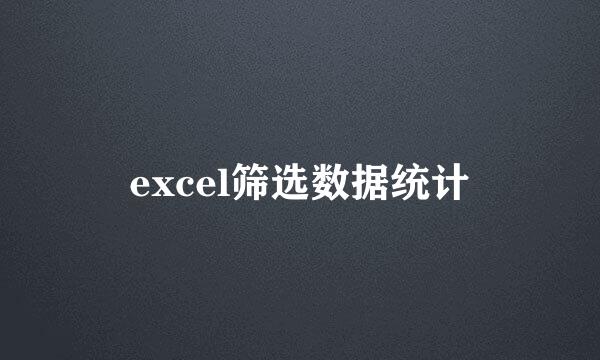 excel筛选数据统计