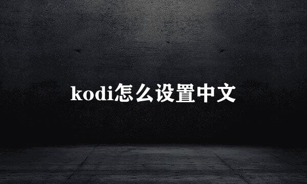 kodi怎么设置中文